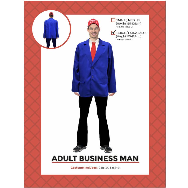 Costume Adult Business Man Trump LXL