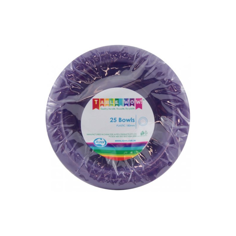Bowls Premium 180mm Purple Pk20