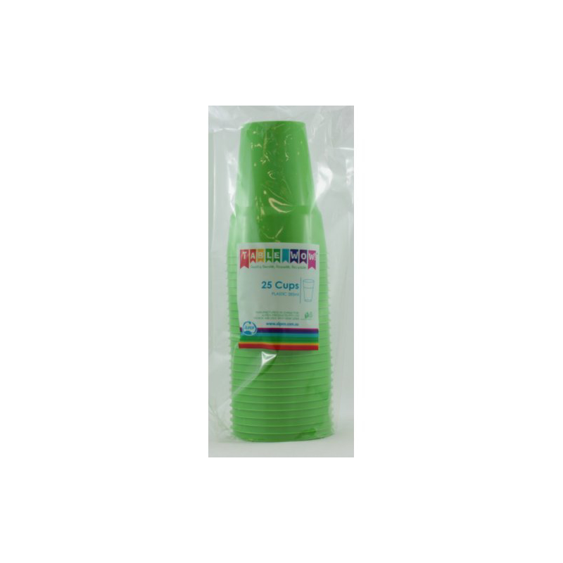 Cups 285ml Premium Lime Green Pk20