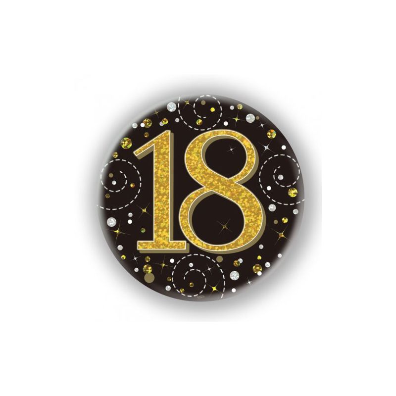 Badge Big Sparkling Black Gold 18